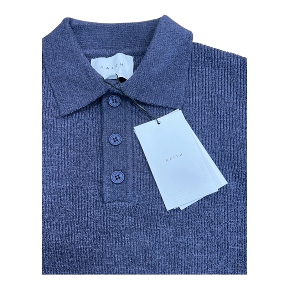 NWT RAITH SORELLE KNIT POLO IN NAVY BLUE SIZE M NEW WITH TAG MEN'S - Picture 2 of 5